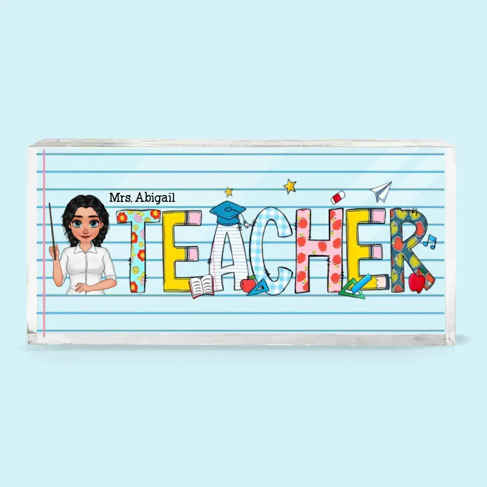 Love Being A Teacher - Personalized Custom Desk Plate - Teacher's Day, Appreciation Gift For Teacher