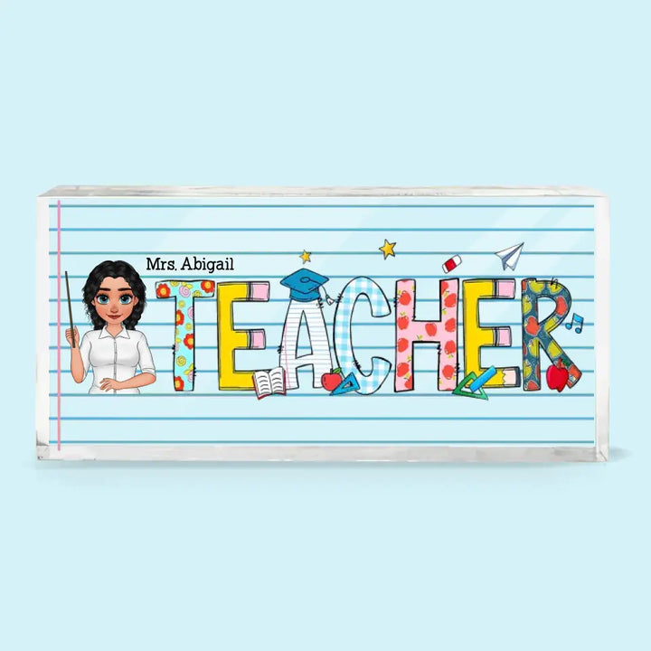Love Being A Teacher - Personalized Custom Desk Plate - Teacher's Day, Appreciation Gift For Teacher