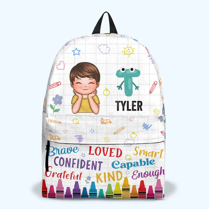 Im Kind Of Loved Confident - Personalized Custom Backpack - Back To School Gift For Kindergarten, Pre-K, 1st Grade, 2nd Grade, 3rd Grade, 4th Grade, 5th Grade