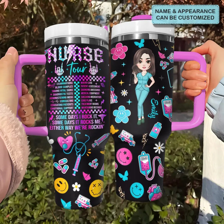 Nurse Tour - Personalized Custom Tumbler With Handle - Nurse's Day, Appreciation Gift For Nurse