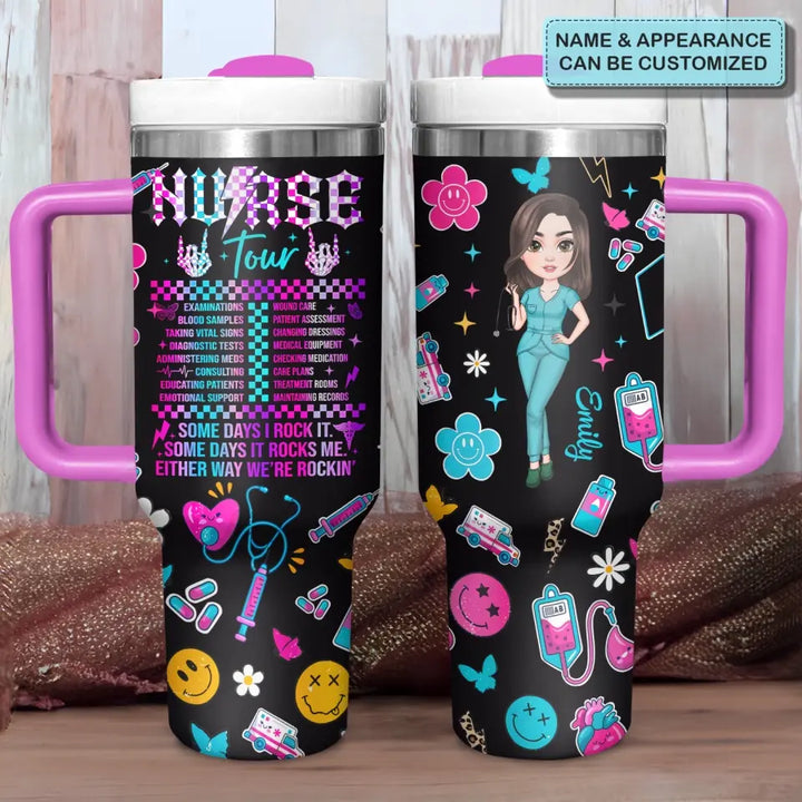 Nurse Tour - Personalized Custom Tumbler With Handle - Nurse's Day, Appreciation Gift For Nurse