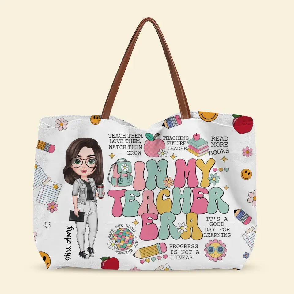 In My Teacher Era - Personalized Custom Tote Bag - Teacher's Day, Appreciation Gift For Teacher