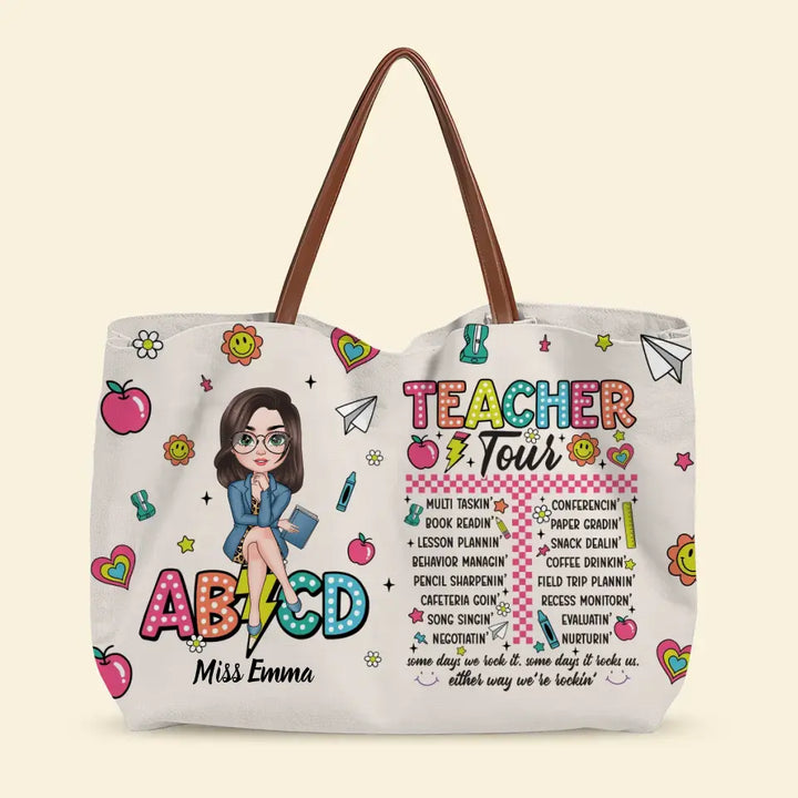 Teacher Tour - Personalized Custom Tote Bag - Teacher's Day, Appreciation Gift For Teacher
