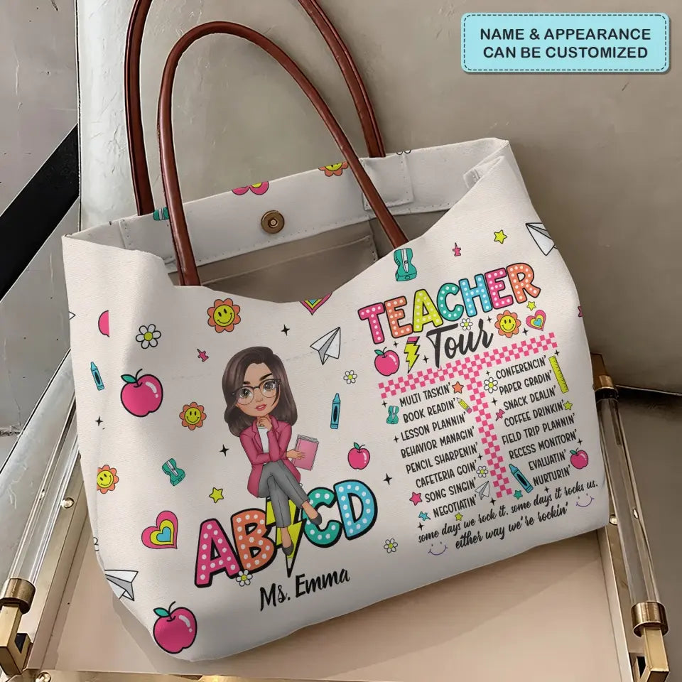 Teacher Tour - Personalized Custom Tote Bag - Teacher's Day, Appreciation Gift For Teacher