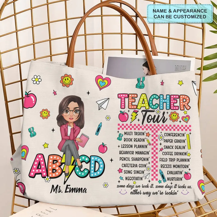 Teacher Tour - Personalized Custom Tote Bag - Teacher's Day, Appreciation Gift For Teacher