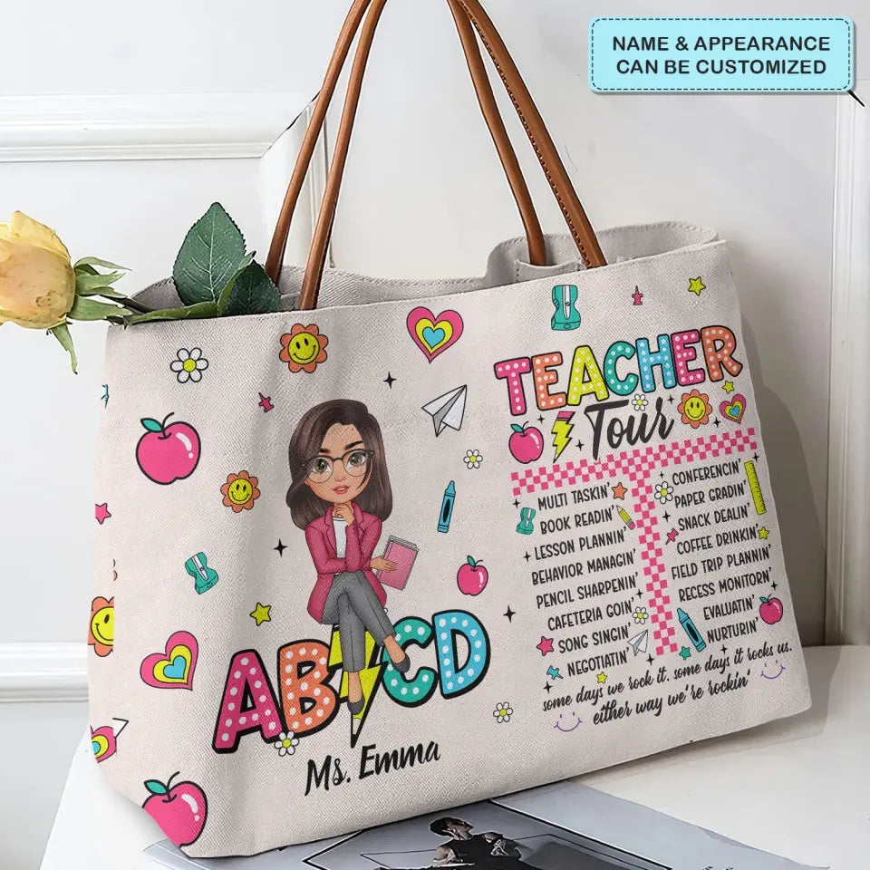 Teacher Tour - Personalized Custom Tote Bag - Teacher's Day, Appreciation Gift For Teacher
