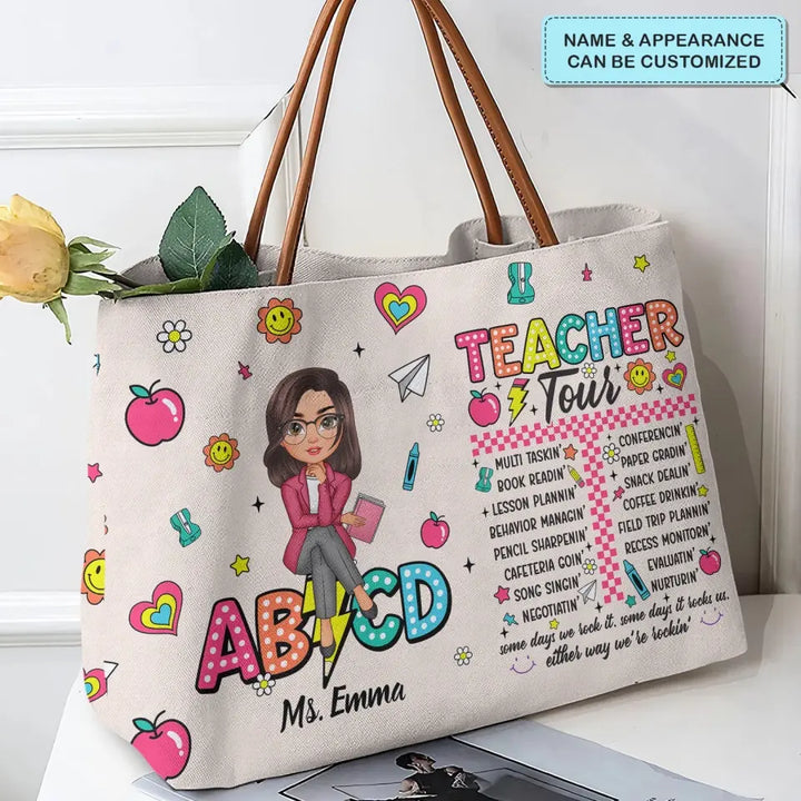 Teacher Tour - Personalized Custom Tote Bag - Teacher's Day, Appreciation Gift For Teacher