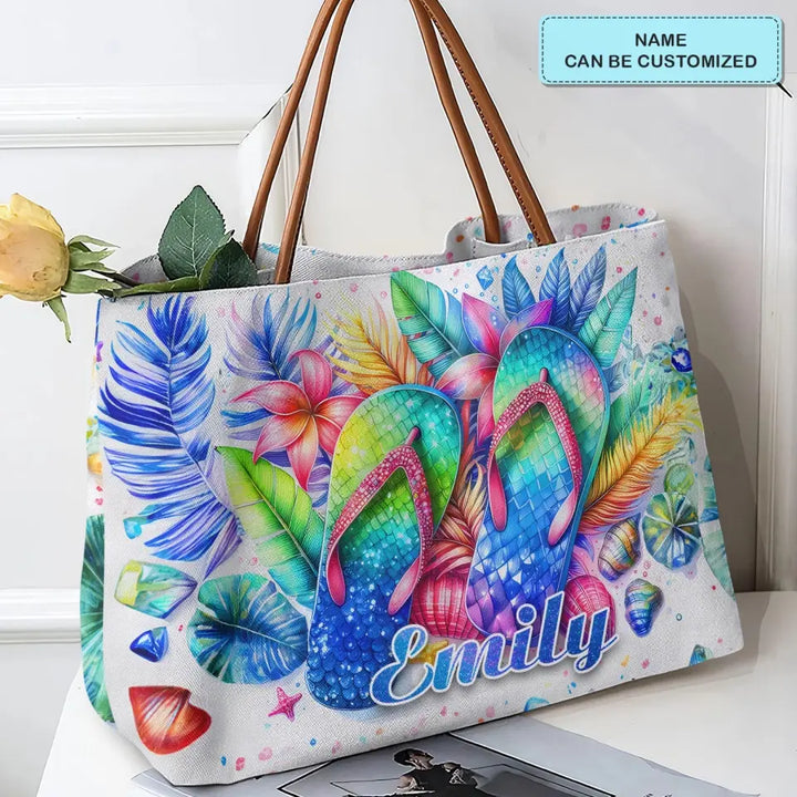 Paradise Steps - Personalized Custom Tote Bag - Gift for Flip Flop Lover NCU0PT052