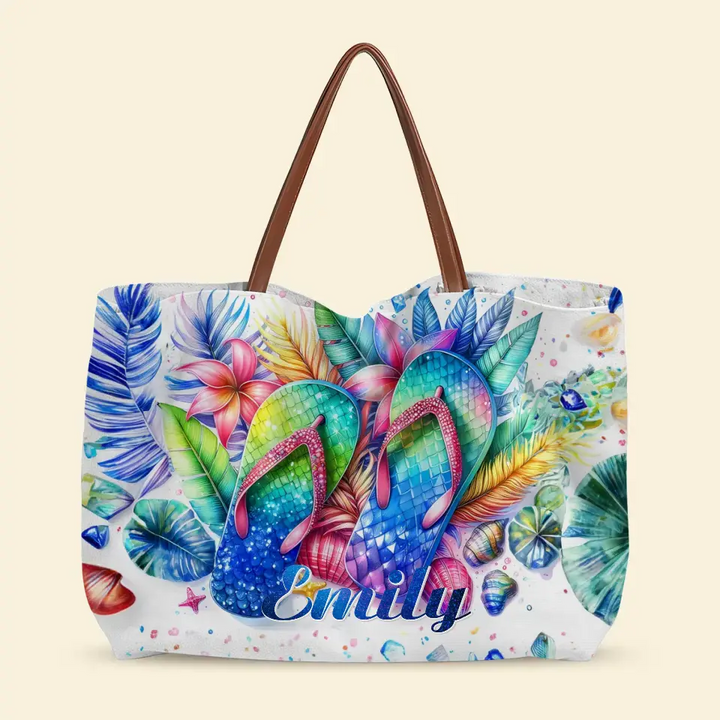 Paradise Steps - Personalized Custom Tote Bag - Gift for Flip Flop Lover NCU0PT052