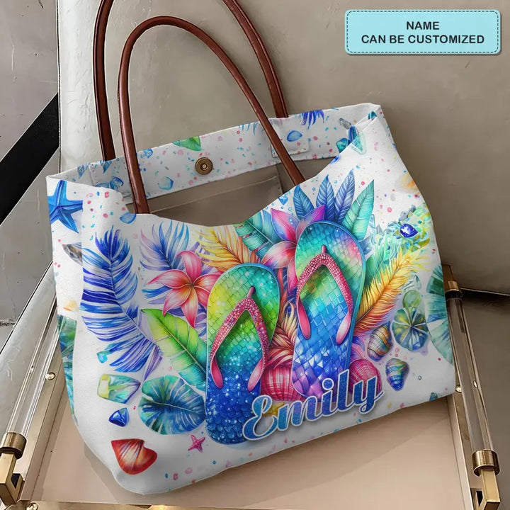 Paradise Steps - Personalized Custom Tote Bag - Gift for Flip Flop Lover NCU0PT052