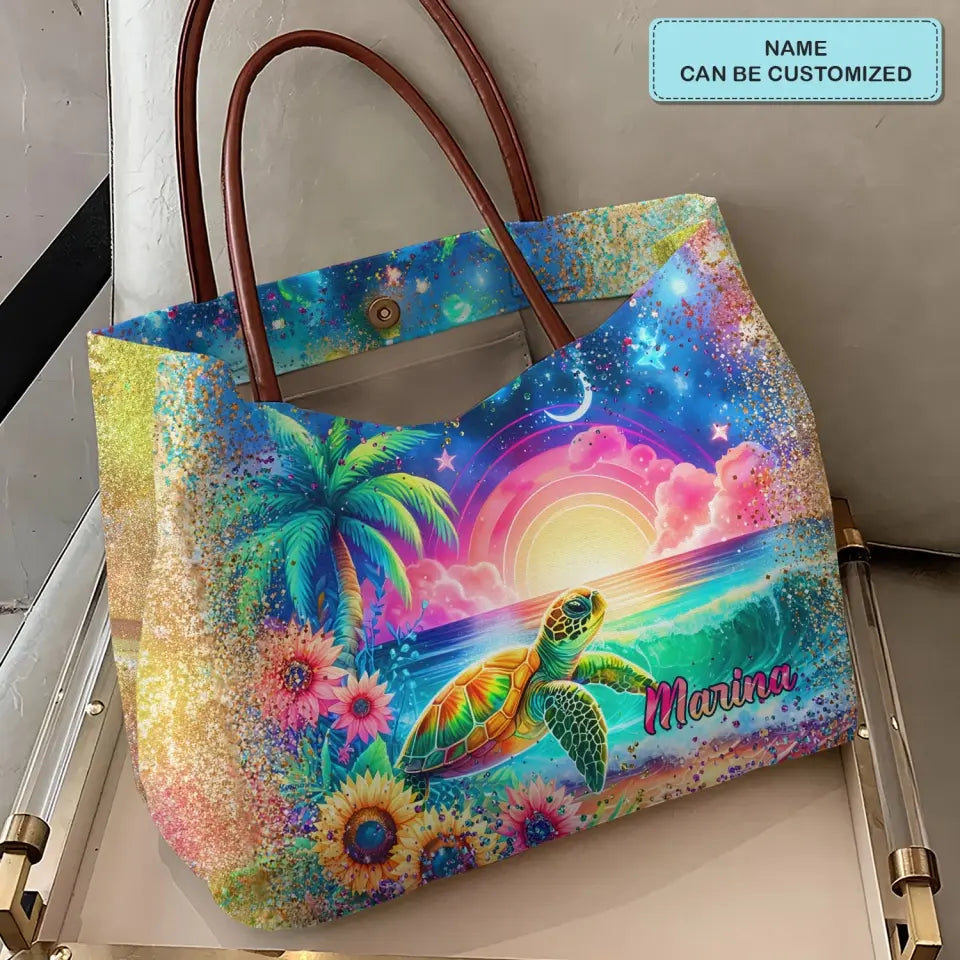 Island Paradise - Personalized Custom Tote Bag - Gift for Turtle Lover NCU0PT051