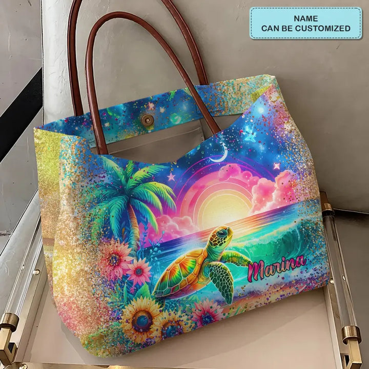 Island Paradise - Personalized Custom Tote Bag - Gift for Turtle Lover NCU0PT051