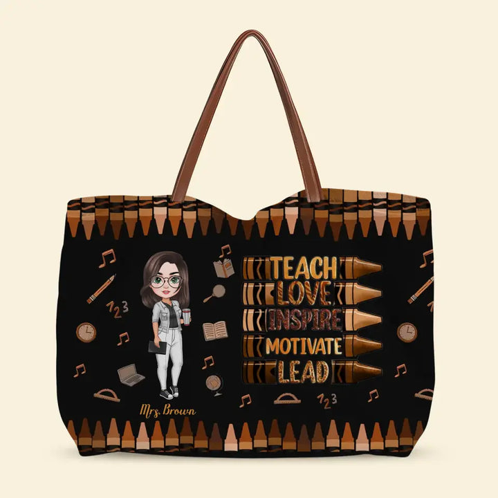 Love Teacher Life - Personalized Custom Tote Bag - Teacher's Day, Appreciation Gift For Teacher