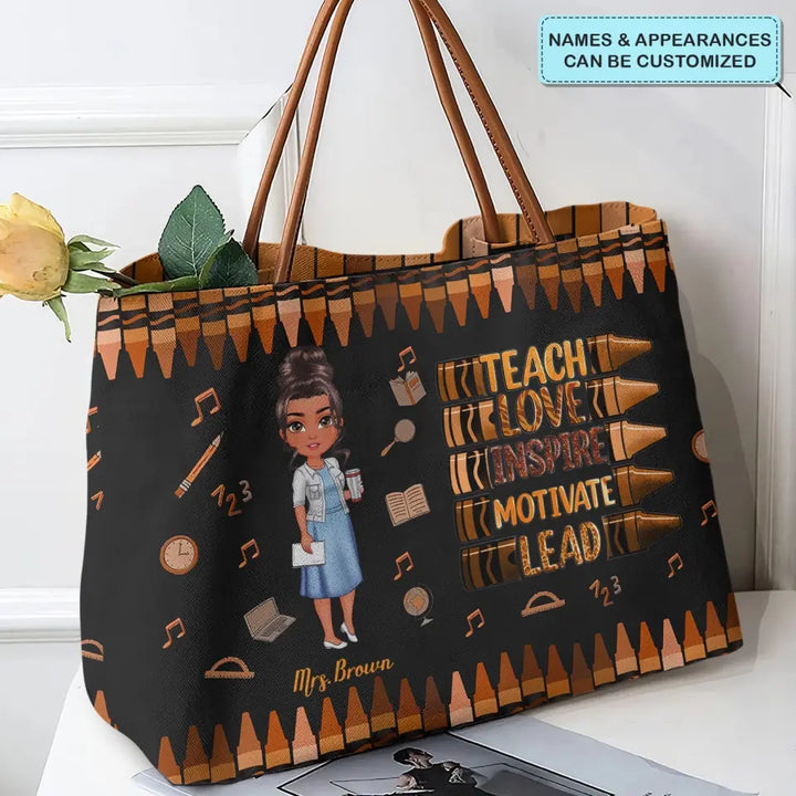 Love Teacher Life - Personalized Custom Tote Bag - Teacher's Day, Appreciation Gift For Teacher