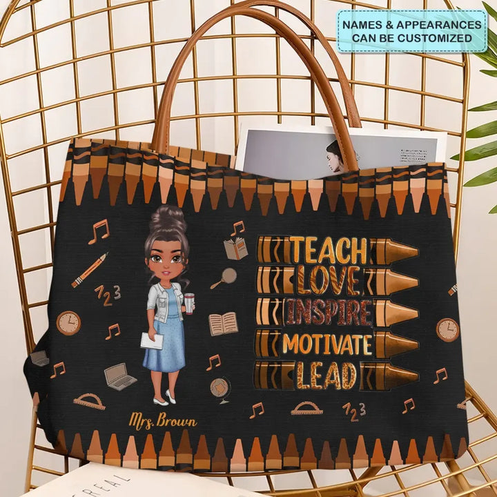 Love Teacher Life - Personalized Custom Tote Bag - Teacher's Day, Appreciation Gift For Teacher