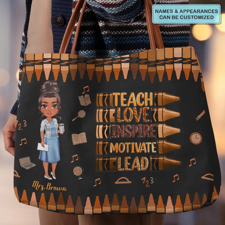 Love Teacher Life - Personalized Custom Tote Bag - Teacher's Day, Appreciation Gift For Teacher