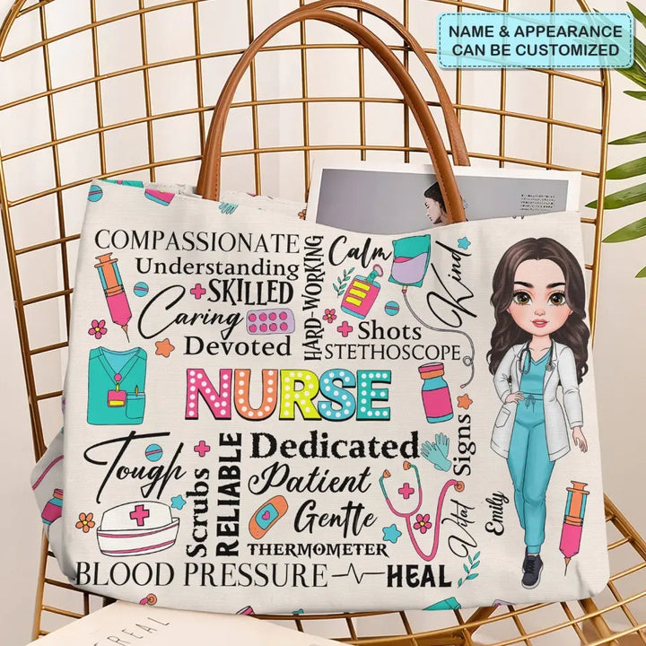 Retro Nurse - Personalized Custom Tote Bag - Gift For Nurse