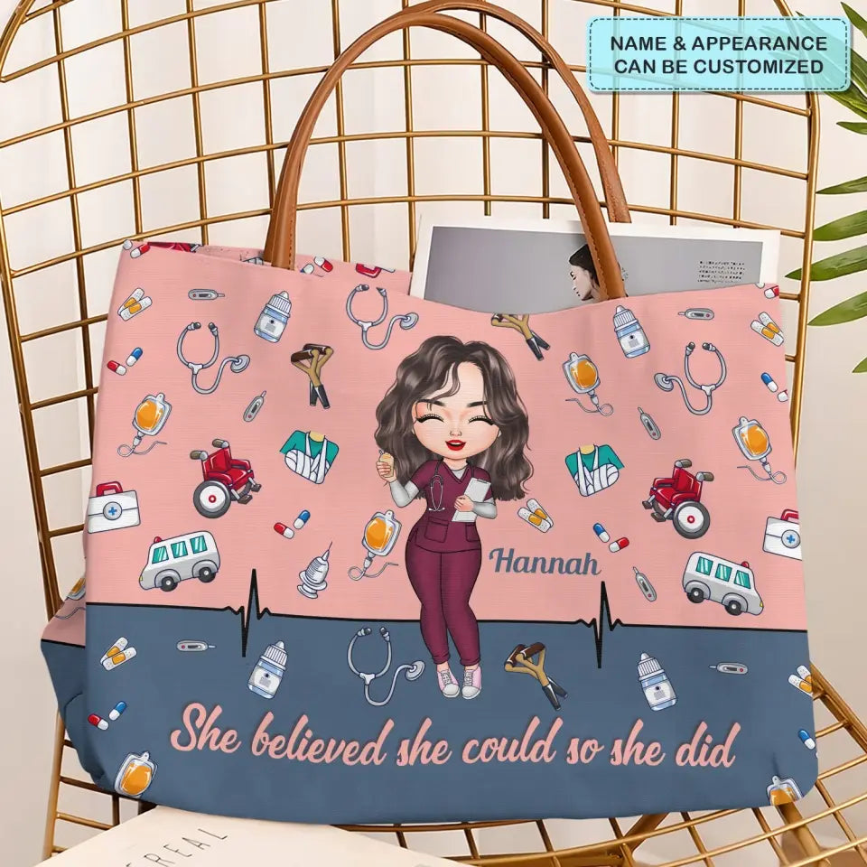 Nursing Is A Work Of Heart - Personalized Custom Tote Bag - Nurse's Day, Appreciation Gift For Nurse