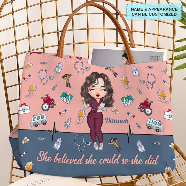 Nursing Is A Work Of Heart - Personalized Custom Tote Bag - Nurse's Day, Appreciation Gift For Nurse
