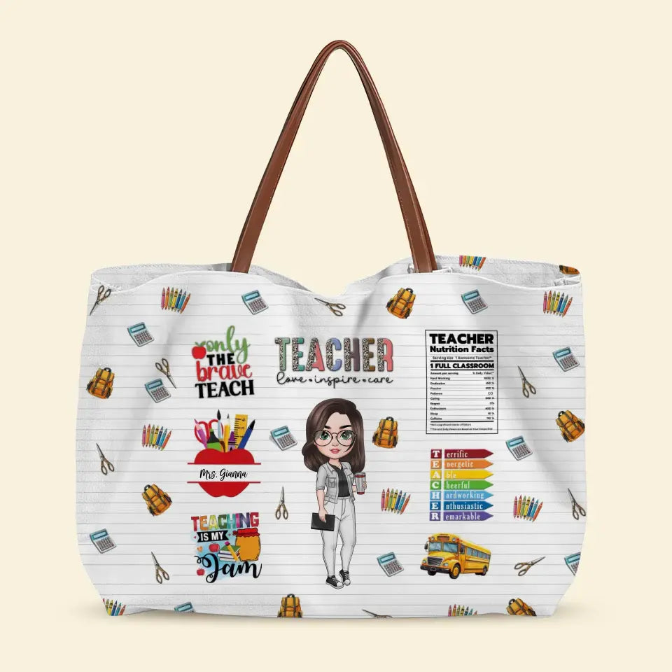 Teaching Is My Jam - Personalized Custom Tote Bag - Teacher's Day, Appreciation Gift For Teacher