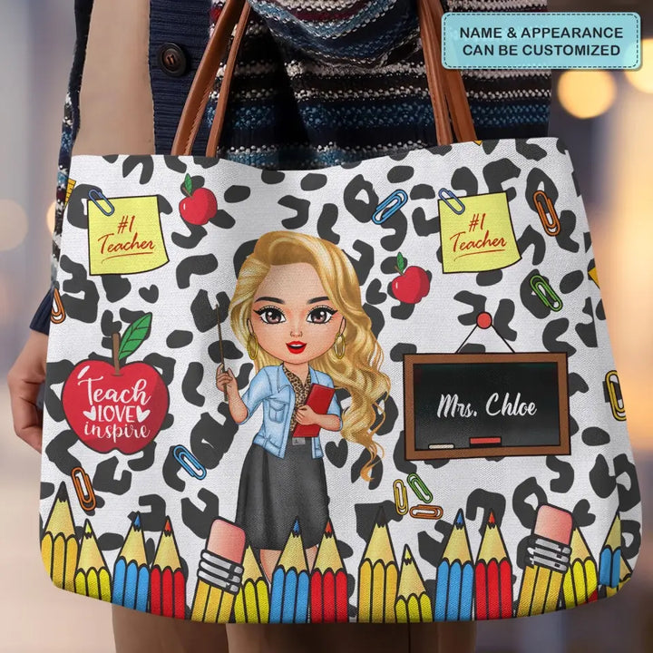 Teacher Leopard - Personalized Custom Tote Bag - Teacher's Day, Appreciation Gift For Teacher