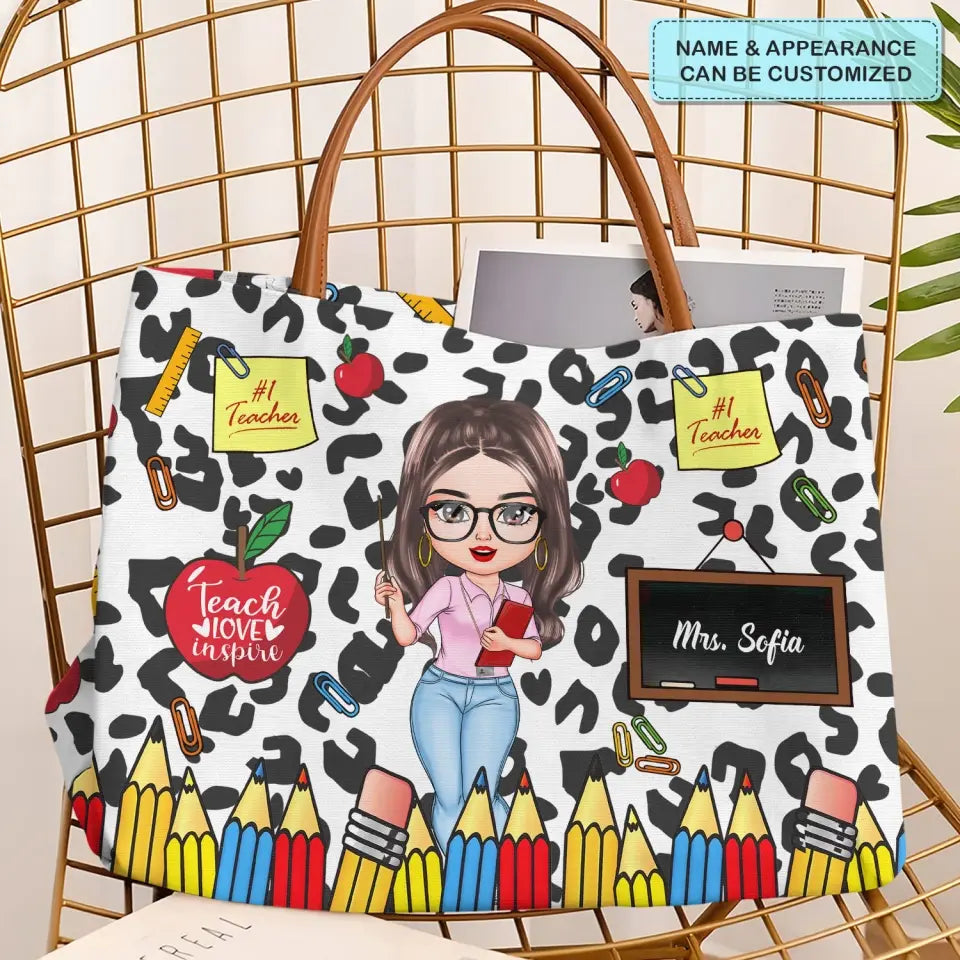 Teacher Leopard - Personalized Custom Tote Bag - Teacher's Day, Appreciation Gift For Teacher