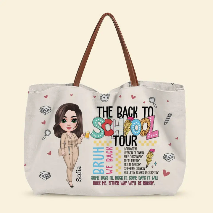 The Back To School Tour - Personalized Custom Tote Bag - Teacher's Day, Appreciation Gift For Teacher
