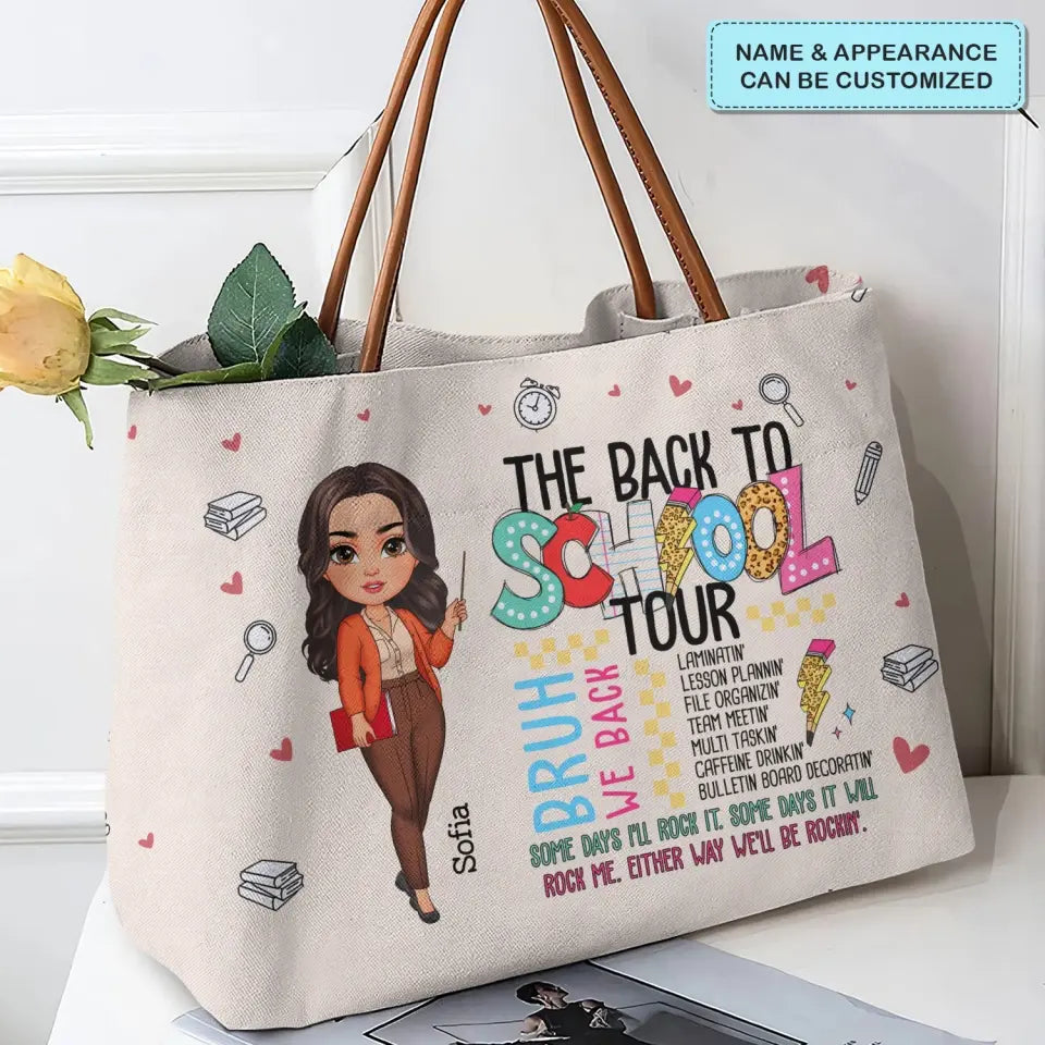 The Back To School Tour - Personalized Custom Tote Bag - Teacher's Day, Appreciation Gift For Teacher