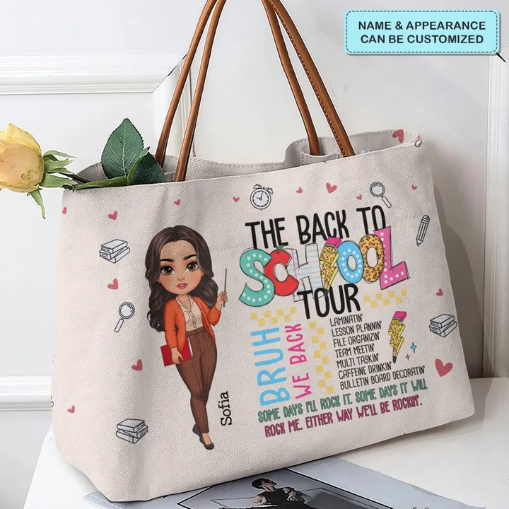 The Back To School Tour - Personalized Custom Tote Bag - Teacher's Day, Appreciation Gift For Teacher