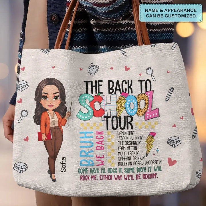 The Back To School Tour - Personalized Custom Tote Bag - Teacher's Day, Appreciation Gift For Teacher