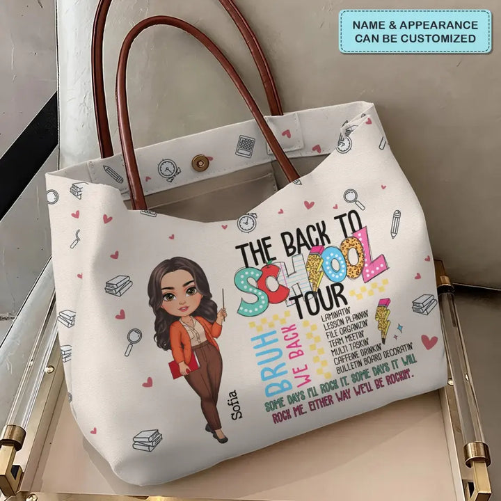 The Back To School Tour - Personalized Custom Tote Bag - Teacher's Day, Appreciation Gift For Teacher