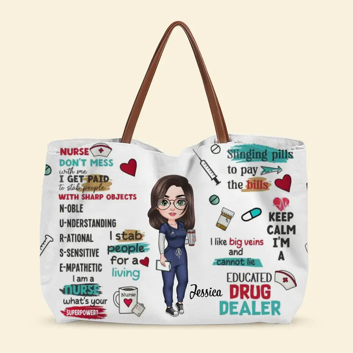 Love Nurse Life - Personalized Custom Tote Bag - Nurse's Day, Appreciation Gift For Nurse