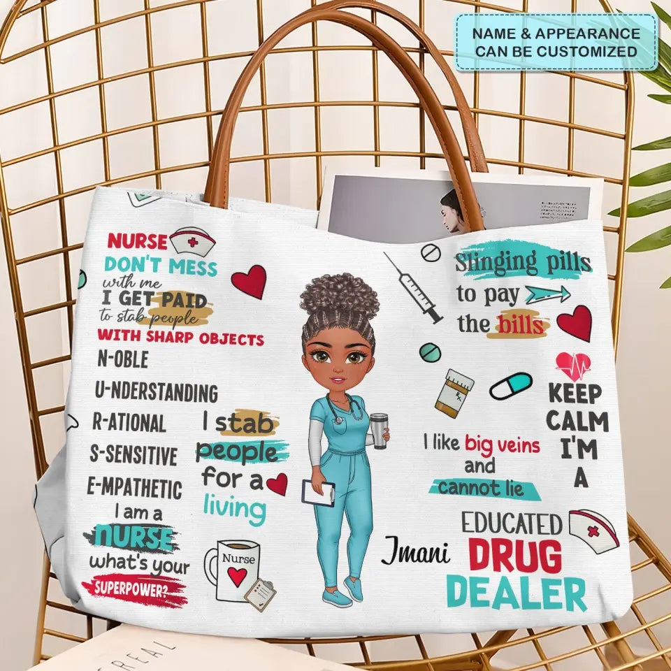 Love Nurse Life - Personalized Custom Tote Bag - Nurse's Day, Appreciation Gift For Nurse