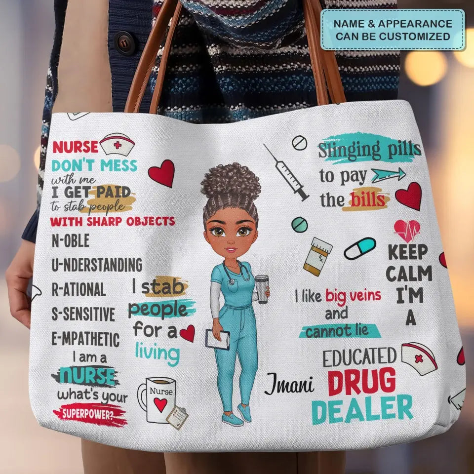Love Nurse Life - Personalized Custom Tote Bag - Nurse's Day, Appreciation Gift For Nurse