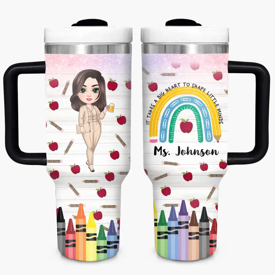 Teacher Life - Personalized Custom Tumbler With Handle - Teacher's Day, Appreciation Gift For Teacher