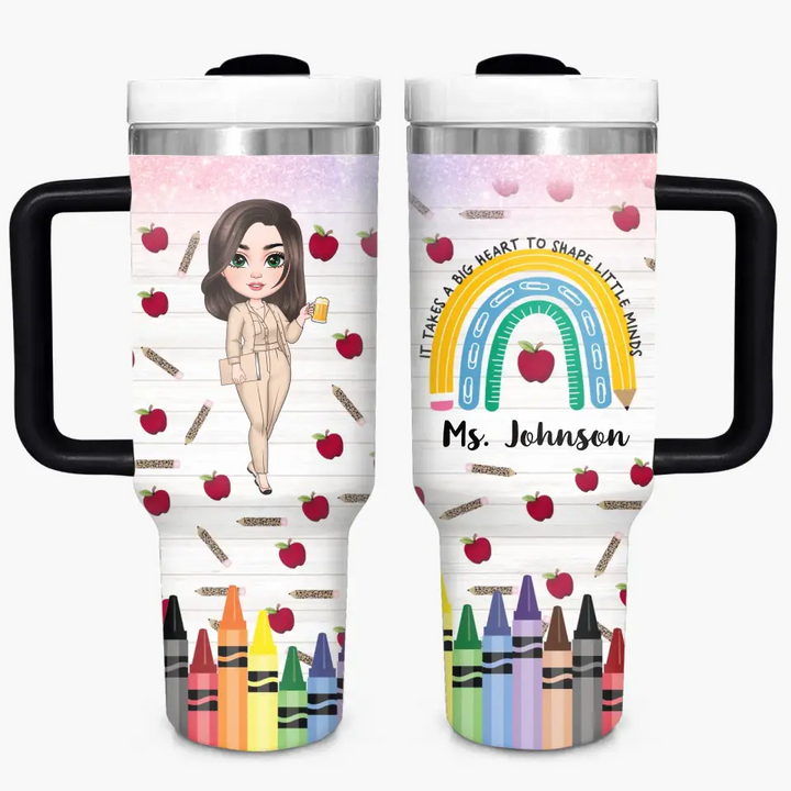 Teacher Life - Personalized Custom Tumbler With Handle - Teacher's Day, Appreciation Gift For Teacher