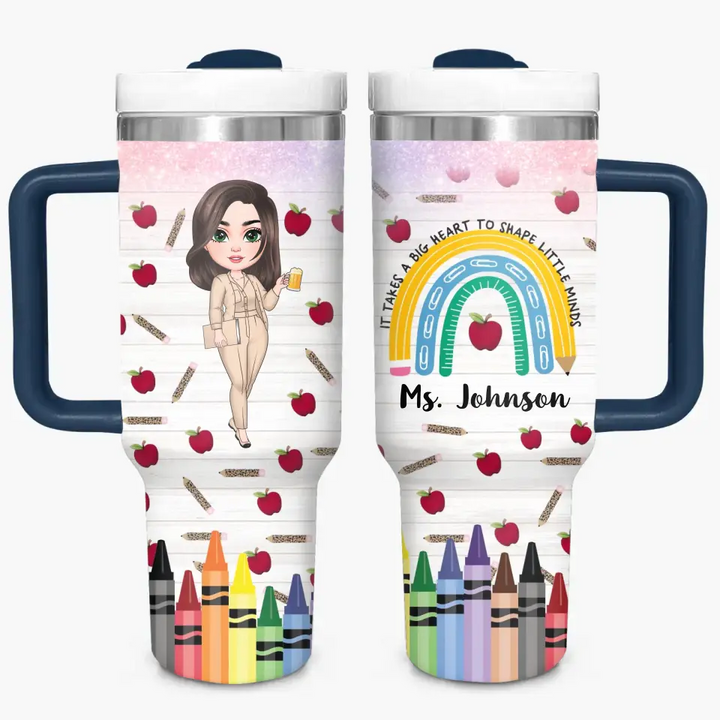Teacher Life - Personalized Custom Tumbler With Handle - Teacher's Day, Appreciation Gift For Teacher