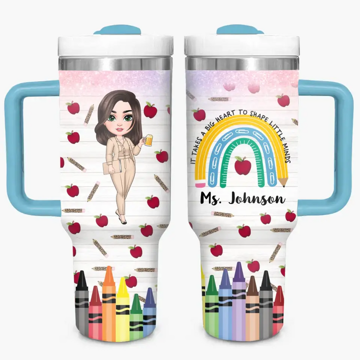 Teacher Life - Personalized Custom Tumbler With Handle - Teacher's Day, Appreciation Gift For Teacher