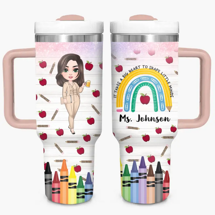 Teacher Life - Personalized Custom Tumbler With Handle - Teacher's Day, Appreciation Gift For Teacher