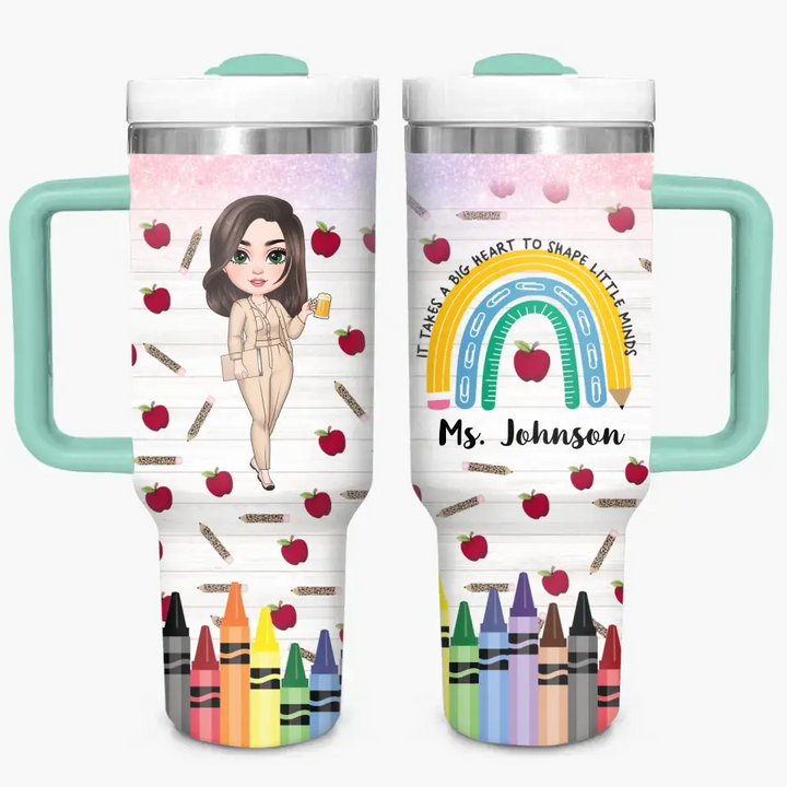 Teacher Life - Personalized Custom Tumbler With Handle - Teacher's Day, Appreciation Gift For Teacher