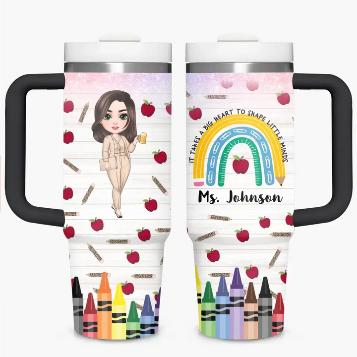 Teacher Life - Personalized Custom Tumbler With Handle - Teacher's Day, Appreciation Gift For Teacher