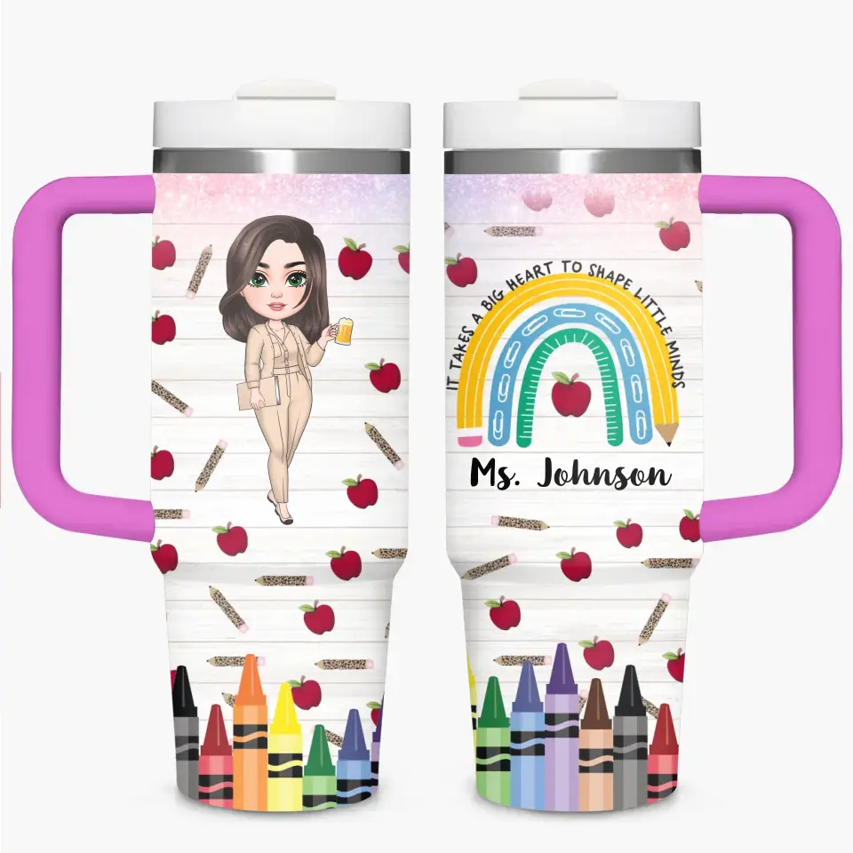 Teacher Life - Personalized Custom Tumbler With Handle - Teacher's Day, Appreciation Gift For Teacher