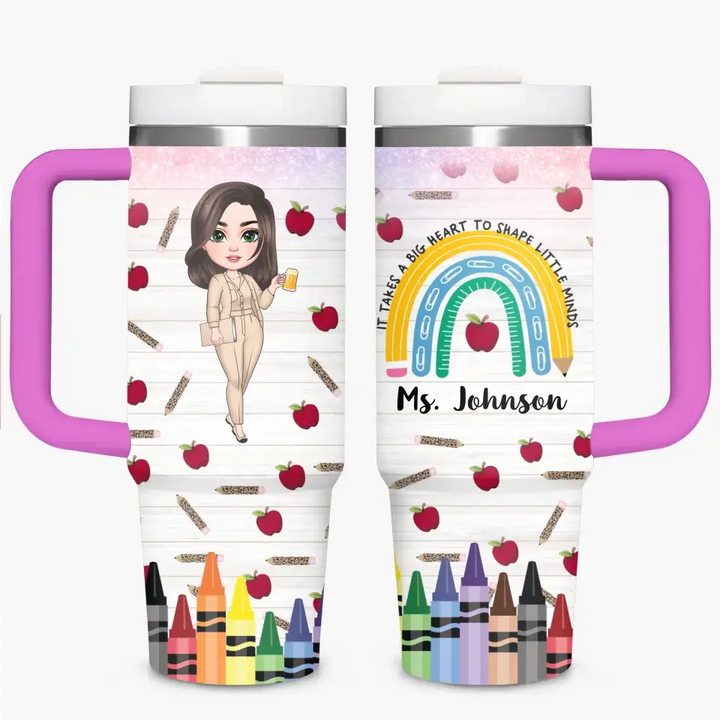 Teacher Life - Personalized Custom Tumbler With Handle - Teacher's Day, Appreciation Gift For Teacher