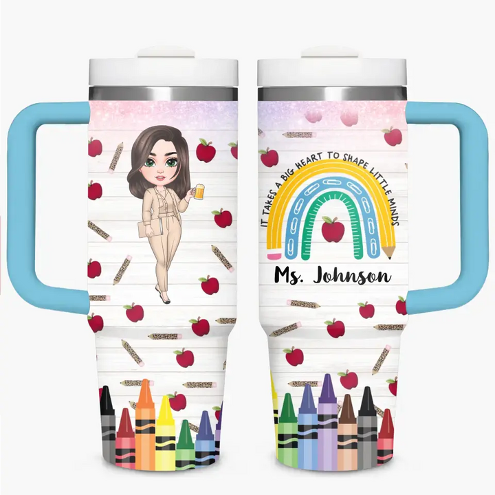 Teacher Life - Personalized Custom Tumbler With Handle - Teacher's Day, Appreciation Gift For Teacher