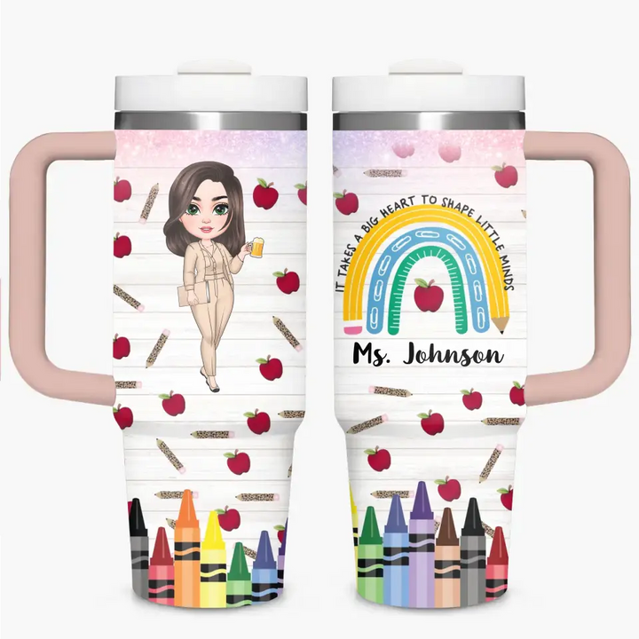 Teacher Life - Personalized Custom Tumbler With Handle - Teacher's Day, Appreciation Gift For Teacher