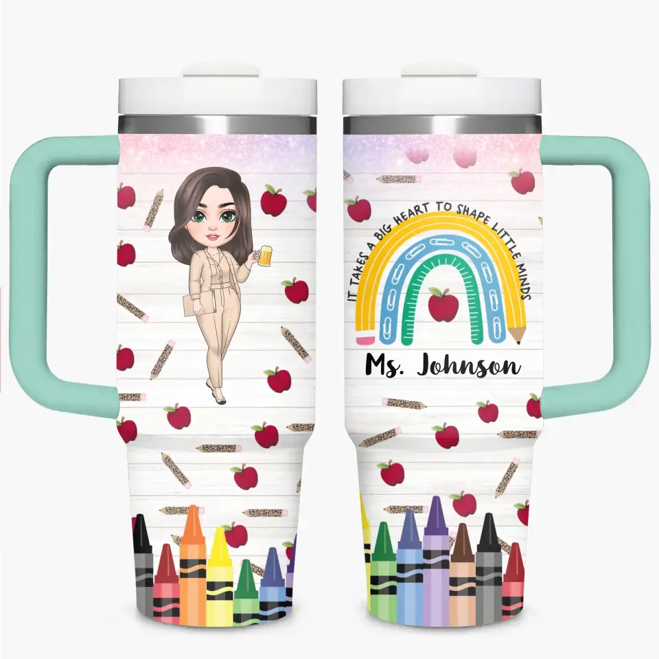 Teacher Life - Personalized Custom Tumbler With Handle - Teacher's Day, Appreciation Gift For Teacher