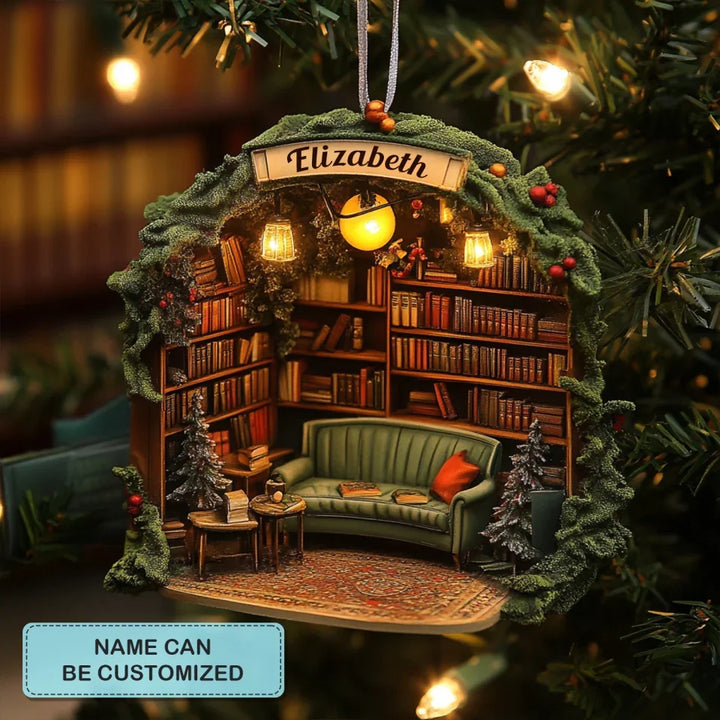 mk_Pine n Prose - Personalized Mica Ornament - Christmas Gift For Bookish Lovers
