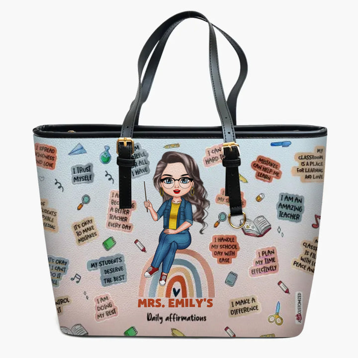 Personalized Custom Leather Bucket Bag - Birthday, Teacher's Day Gift For Teacher - Teacher Life