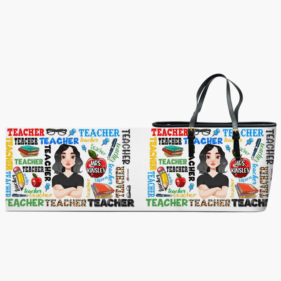 Personalized Custom Leather Bucket Bag - Teacher's Day, Birthday Gift For Teacher - Teacher Life