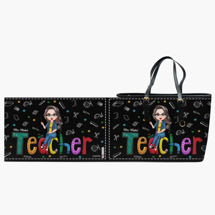 Personalized Leather Bucket Bag - Birthday, Teacher's Day Gift For Teacher - A Teacher ARND005